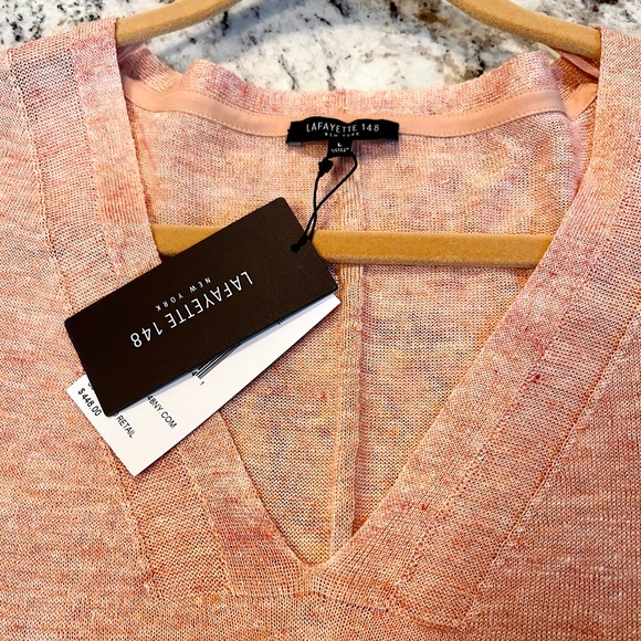 Lafayette.NEW $483.00. Light orange tunic. Size L - Picture 3 of 6